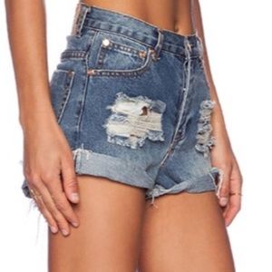 One Teaspoon Hawks distressed denim shorts 26